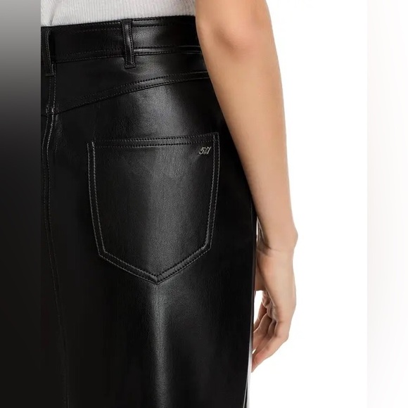 CINQ A SEPT Tana Faux Leather Midi Skirt in Black Size 16 VGUC - Picture 4 of 10